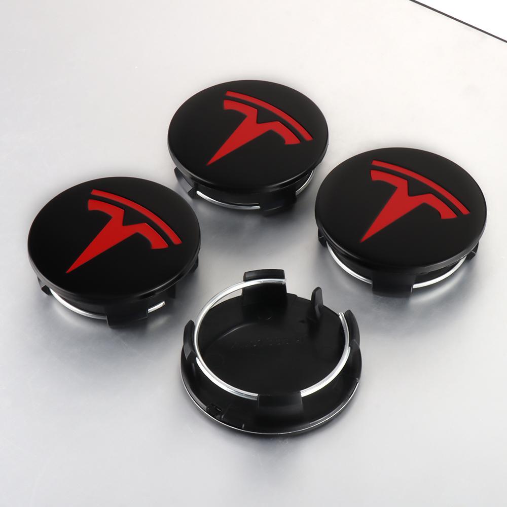 4pcs 56mm Black Silver Car Wheel Center Caps Rims Hub Cover Logo for Tesla Model 3 Y X S Hubcaps Auto Accessories