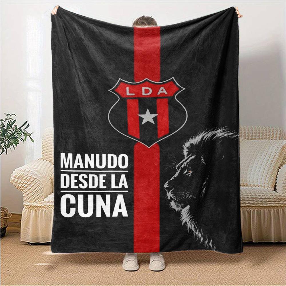 Alajuelense Logo Print Flannel Blanket High Quality Warm Comfortable Cover for All Seasons Perfect for Gifts Home Decor