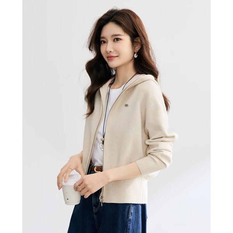 TERRE BLEUE Women's Hooded Knit Cardigan Jacket