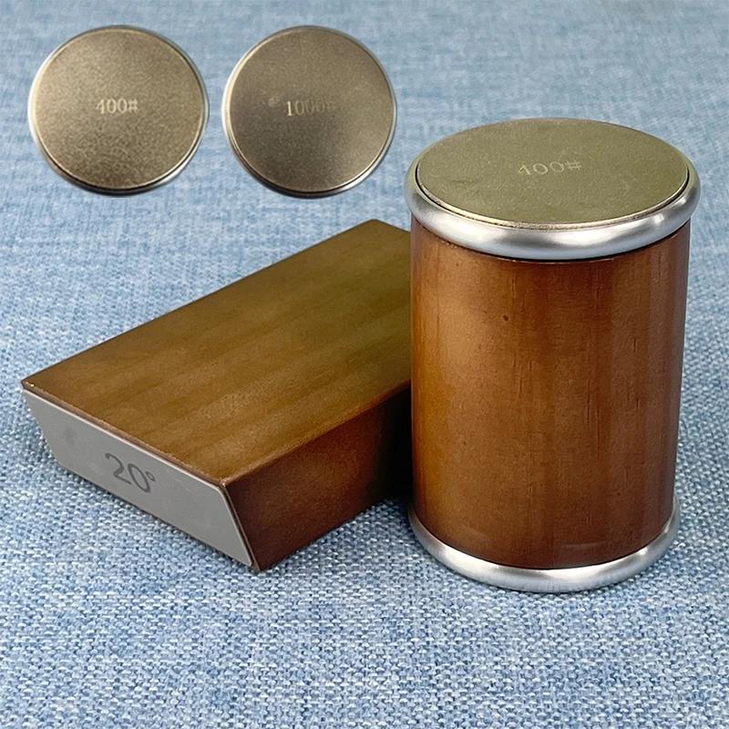 Rolling Knife Sharpener For Straight Edge Knife Sharpener Kit With 15/20° Degree Magnetic Angle For Kitchen Knives Whetstone Set