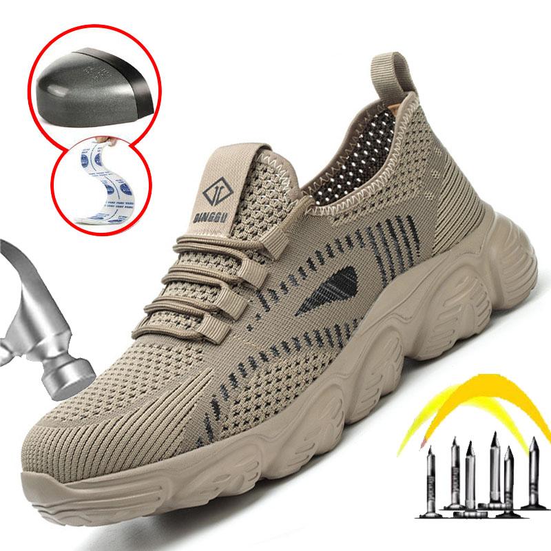 Oulylan Wear Resistant Men Work Boots Protection Shoes With Anti Smashing And Anti Piercing Steel Toe Caps Safety Shoes