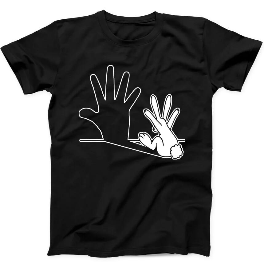 

Rabbit Hand Shadow Art Cool Best Seller Funny Gift Tee Black T Shirt 22 L