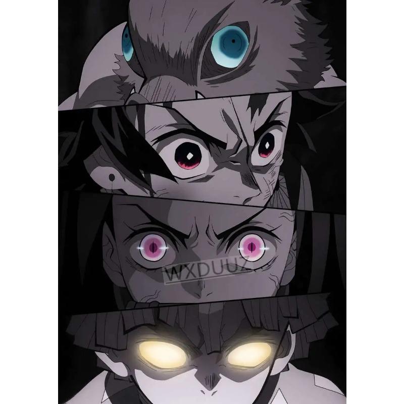 Vintage Japanese Anime Figure Demon Slayer Abstract Aesthetic Living Room Home Wall Decor Pictur Posters Canvas Painting Gift