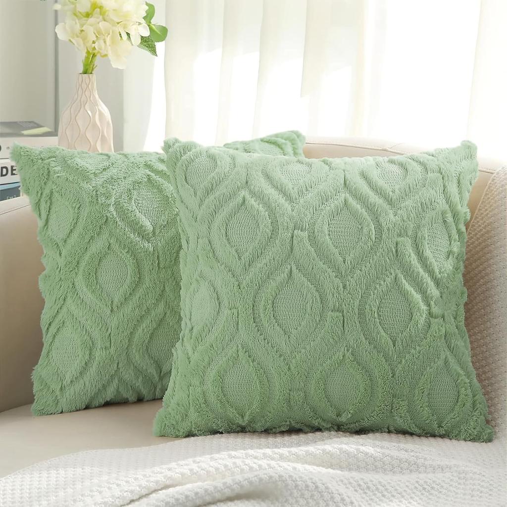 HAPIHAPPY Kissenbezug 45X45 2er-Set Kissenbezug Plüsch Sofa Dekokissenbezug Weich Luxus Für Wohnzimmerdeko