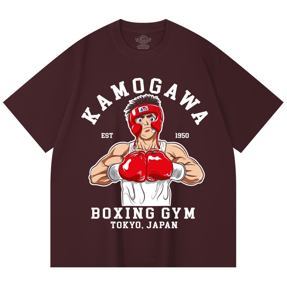 

230 Gsm 100% Cotton Hajime no Ippo V10 Print Unisex Heavy Cotton T Shirt 2XL вина червоного кольору