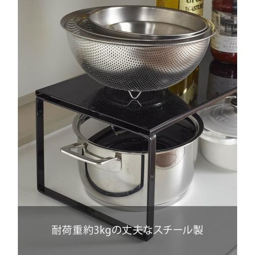 Yamazaki Tower Extendable Storage Shelf, Black, Approx. W36.5-60 x D23 x H18cm, Under-Sink Storage, Kitchen Rack, Model 3866