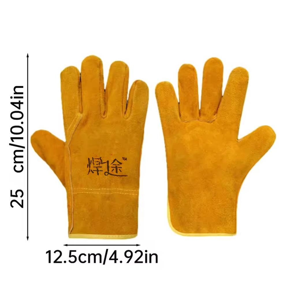Cowhide Leathe Gloves,Welding Safety Gloves,Heat Resistant Leather Work Gauntlets,Industrial Cut Resistant Leather Gloves