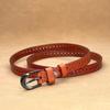Women's Hollow Leather Belt Women's Casual Versatile Cowhide Belt