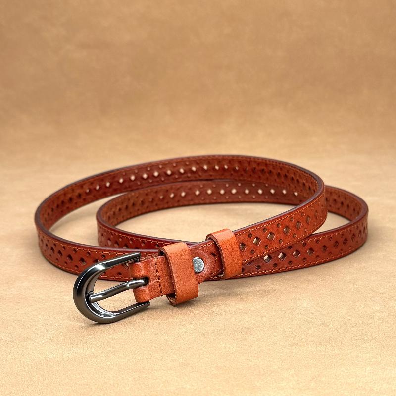 Women's Hollow Leather Belt Women's Casual Versatile Cowhide Belt