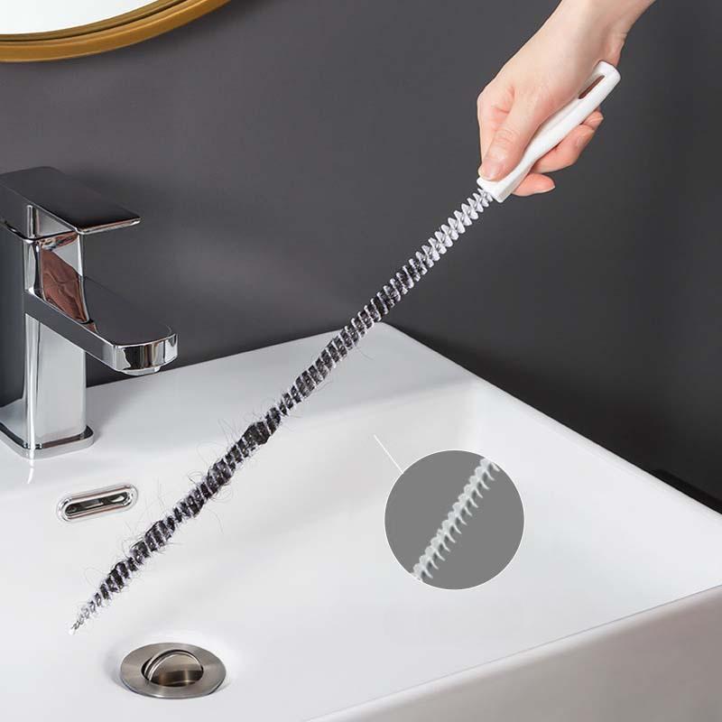 Pipe Dredging Brush Long Clean Kitchen Bathroom Hair Sewer Sink Cleaning Drain Pipe Flexible Cleaner Clog Plug Hole Remover Tool KTY