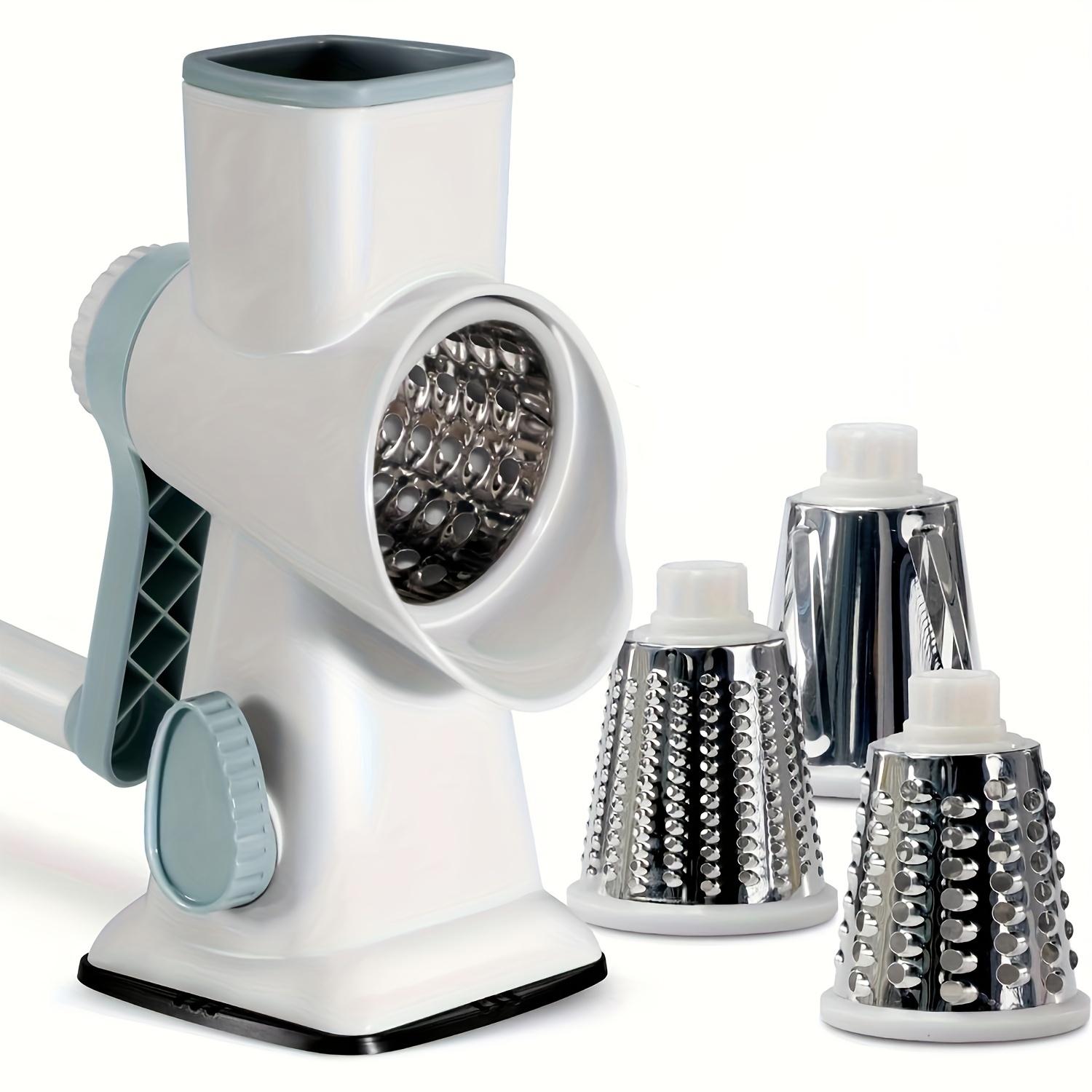

1Set 3 in 1 Rotary Cheese Grater Versatile Manual Vegetable Slicer Peanut Nuts Grinder Cheese Vegetable Shredder Clear JT242 білий