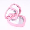 1Pcs Heart Shape Mini Empty Blush Powder Box Eye Shadow Container With Mirror And Aluminum Pan Key Chain Lipstick Packaging