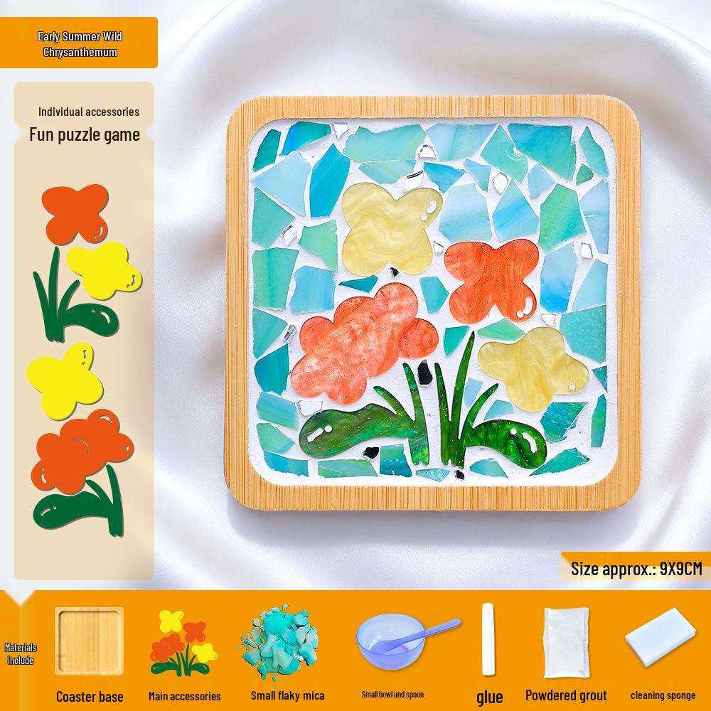 Handmade Mosaic Coaster DIY Kit: Creative Gift for Kids & Parent-Child Activity
