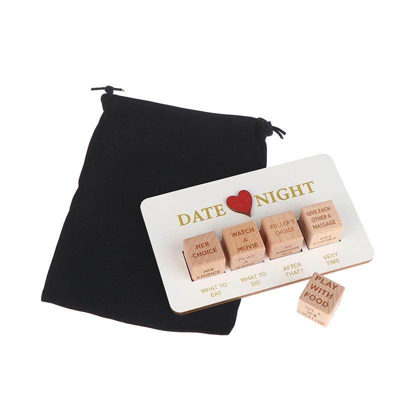 Date Night Dice, Take Out Dice For Couples, Portable Couple Wooden Dice Kit For Adults Women Men Husband Girlfriend Boyfriend Ch