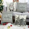 Festive Christmas and Winter-Themed Pillowcases: Gnomes, Trees, and Cozy Text Designs! New Year Home Decoration