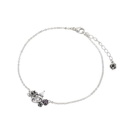 White Clover Kurumi 20th Anniversary Ladies Bracelet Sanrio Characters Silver 925 Cubic Zirconia Crown Rose Heart Skull Purple Oxidized Birthday Gift