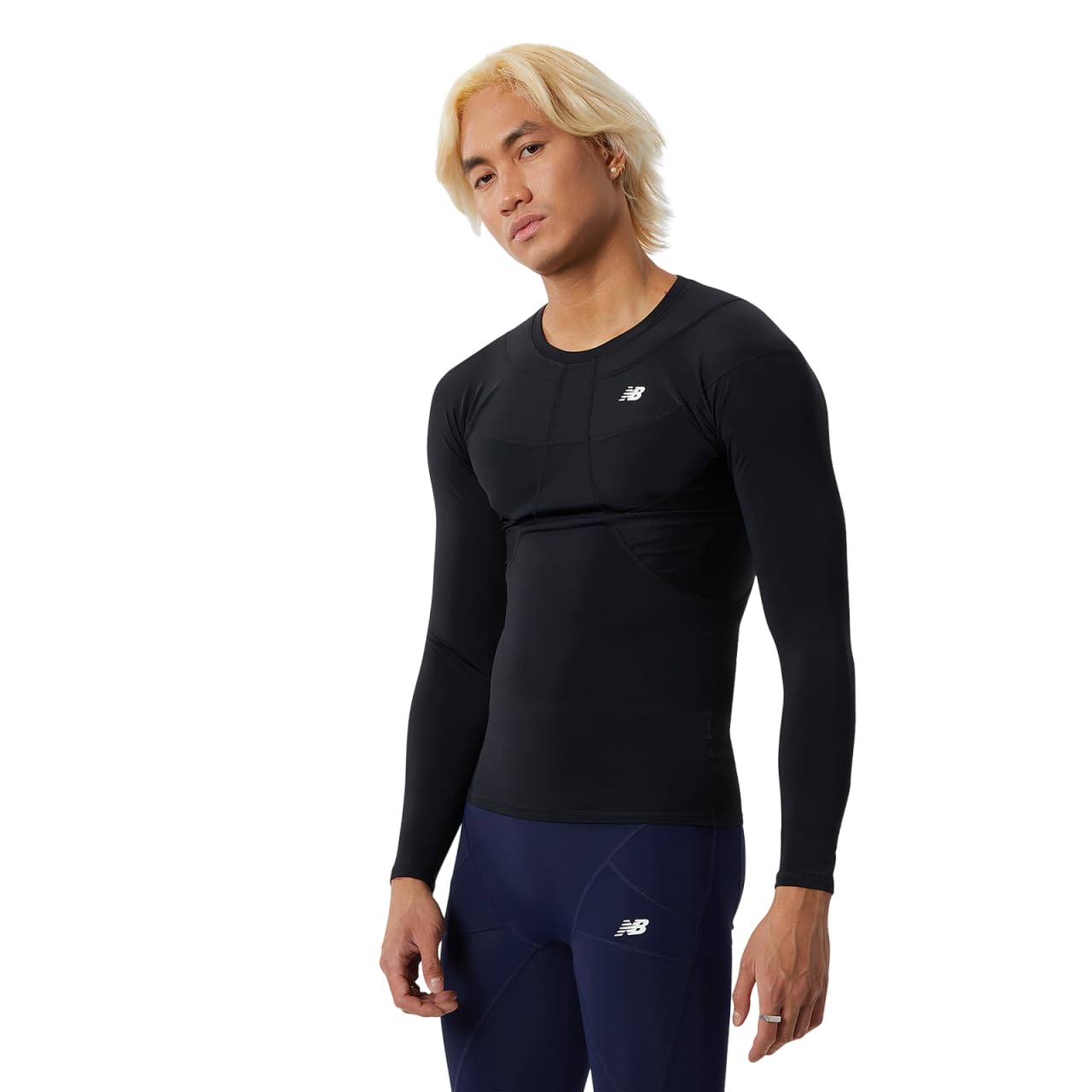 

Компрессионный лонгслив New Balance с длинным рукавом, черный, размер L (MT231756) Мужская майка/рашгард, (BK), (Регулярный Длинный)
