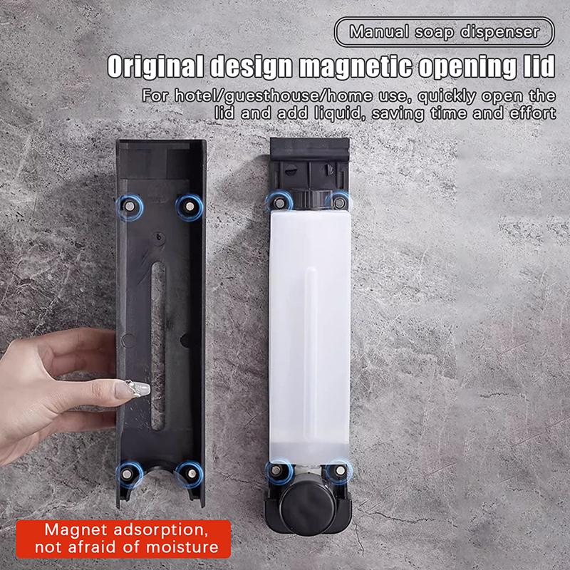 Dispensador de jabón líquido de gran capacidad de 500 ml para montar en la pared para cocinas y baños Sin necesidad de taladrar