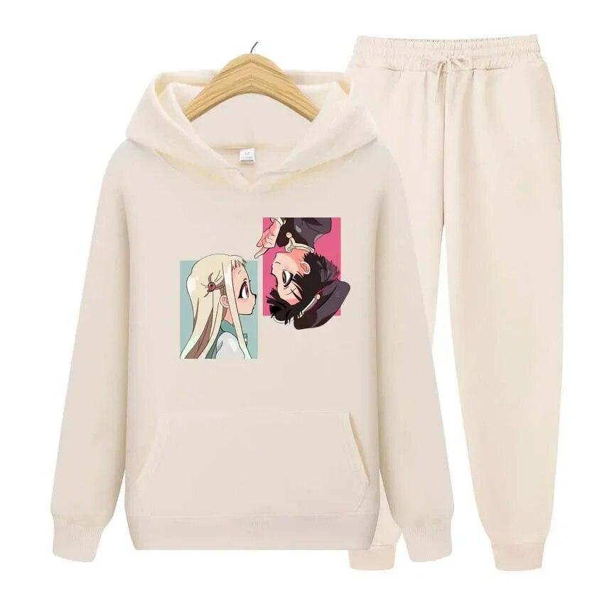 Anime Jibaku Shounen Hanako kun Bluzy+Spodnie Zestaw Dwuczęściowy Anime Damskie Bluzy Dresy Spodnie Jogger Ubrania