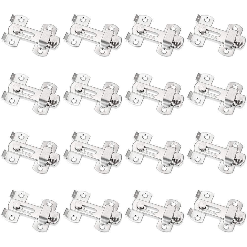16Pcs Gate Latches Stainless Steel Door Buckle Anti-Theft Door Bolt Safety Door Lock for Barn Door Window Cabinet