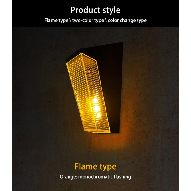 2 stk Led Solar Hagelys 7 Farger Skiftende Ip65 Vanntett Energisparende Vegglampe For Gangvei