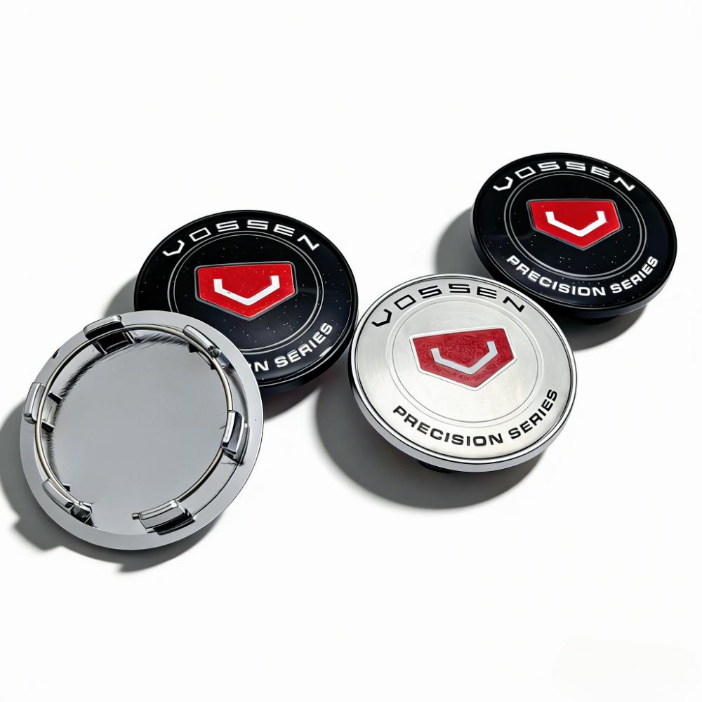 4 Stück Vossen Logo Emblem Plakette Auto Radnabendeckel 69MM Clip 56MM Räder Nabe Staubkappe Felge Radkappen Abdeckung Ersatz Auto Zubehör