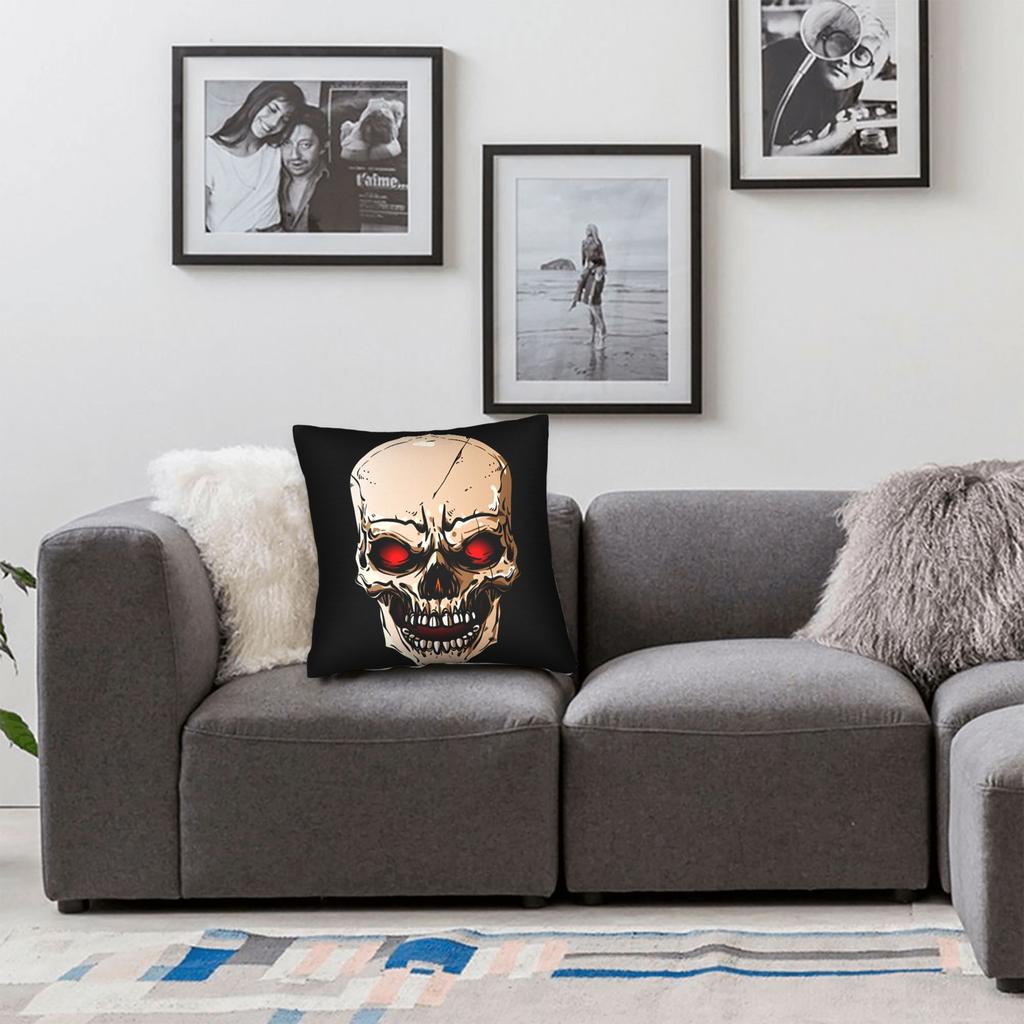 Black Grey Skull Face Día De Los Muertos Pillow Case Comfy Pillow Cover Vintage Cushion Cover For Living Room Sofa