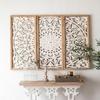 Set aus 3 Stück Wandbehang Holzpaneel für Wohndekoration, Wandpaneel, Holzpaneel für Haus dekorativ handgeschnitzt 91,44 cm