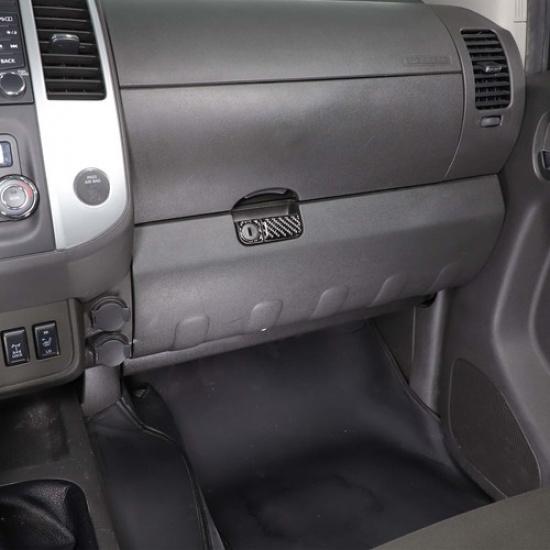 Carbon fiber Co-pilot Storage Box Handle Trim Sticker For Nissan Frontier 05-21