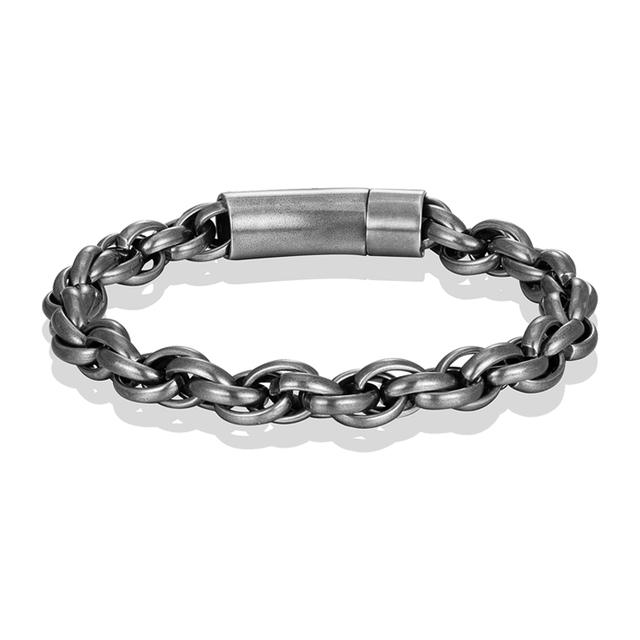 

Нержавеющая сталь винтажный браслет мужской черный кубинский звено цепи ретро браслет мужской рок мода ювелирные изделия подарок оптовая продажа 21cm
