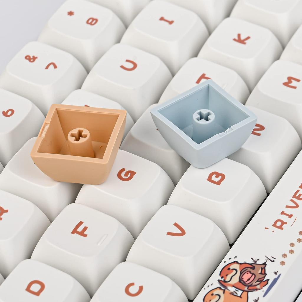 127 Key PBT Dye Sublimation Printing Keycap Set XDA Profile Custom Keycaps Cute Design US Layout Cherry Gateron MX Switches Compatible with Mechanical