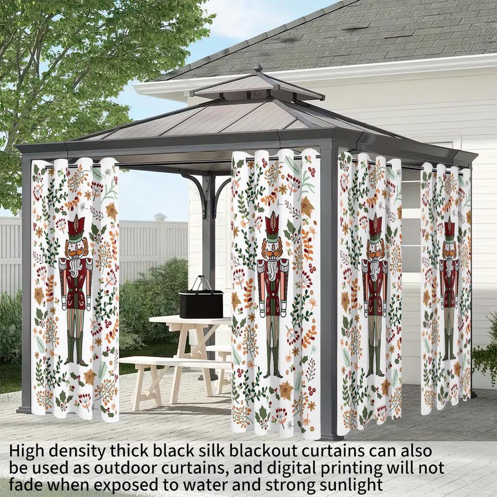 Specialdesignade Nötknäckare Digitaltryck Mörkläggningsgardiner - Tjock Polyester med Värmeisolering & Solskydd