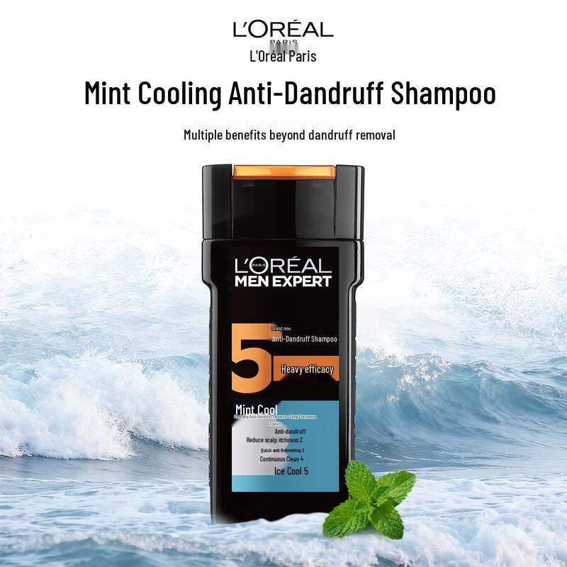 L'Oréal Men's Anti-Dandruff Shampoo - Mint Cool (2x400ml)