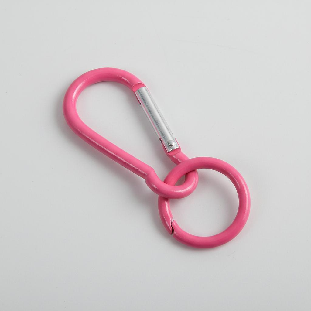 Candy Color Gourd Buckle Keychain with Spring Clasp for Bags Rose Red Alloy +