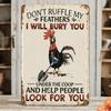 Sassy Metal Chicken Art Vintage Humor Plaque Home Decor