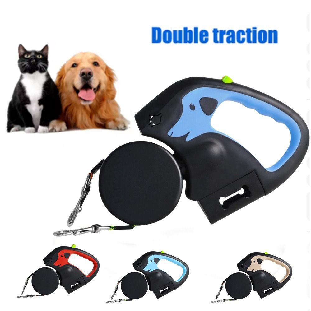 Reflective Dual Pet Leash No Mesyy Automatic Dog Walkies Lead  For Outdoor Walking