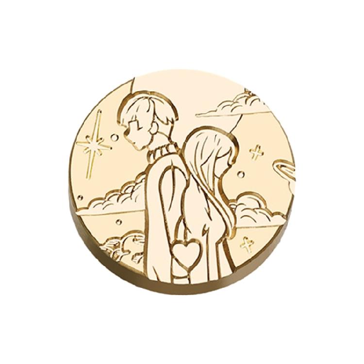 Round Wax Seal Stamp Head for Scrapbooking, Party Invitations Gift Packing Decor