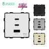 BSEED 65W USB C Socket Insert Modules Half USB Dual Type-c Fast Charge Ports For Home Use DIY Parts Free Combination