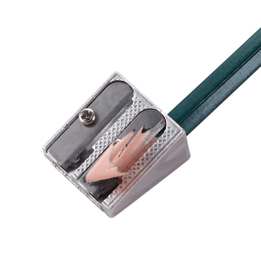 Geschenke Einfacher Metall Abgeschrägter Zwei-Loch Schreibwaren Bleistiftspitzer Doppel-Loch Bleistiftspitzer Stifte Schneider Werkzeug Bürospitzer