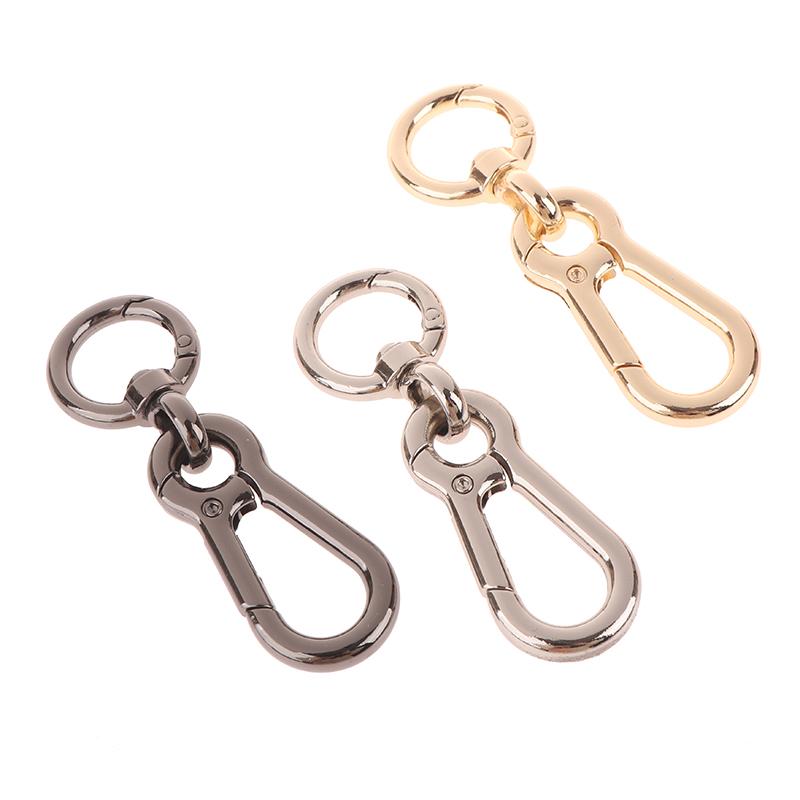 2 st Metall Fjäder Snäpphakar Klämma Bilnycklar Nyckelring Trigger Fjäder Vridbara Spännen För Väskor Nycklar