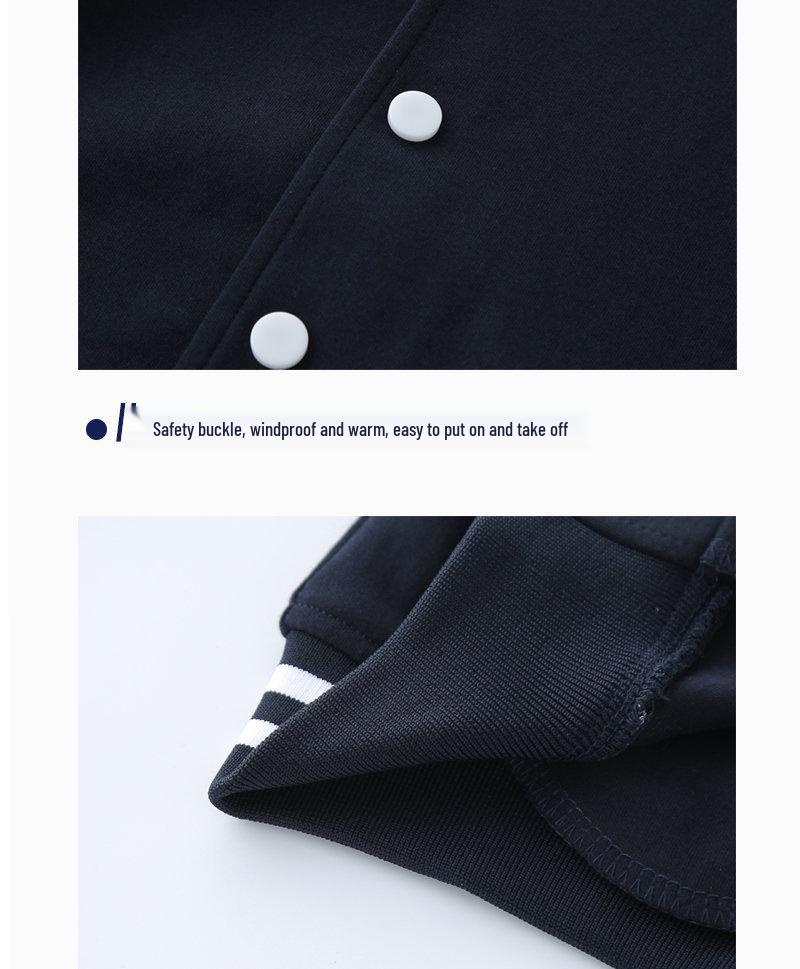 Unisex Navy Blue School Uniform Jacket & Pants Set, Perfect for Spring & Autumn