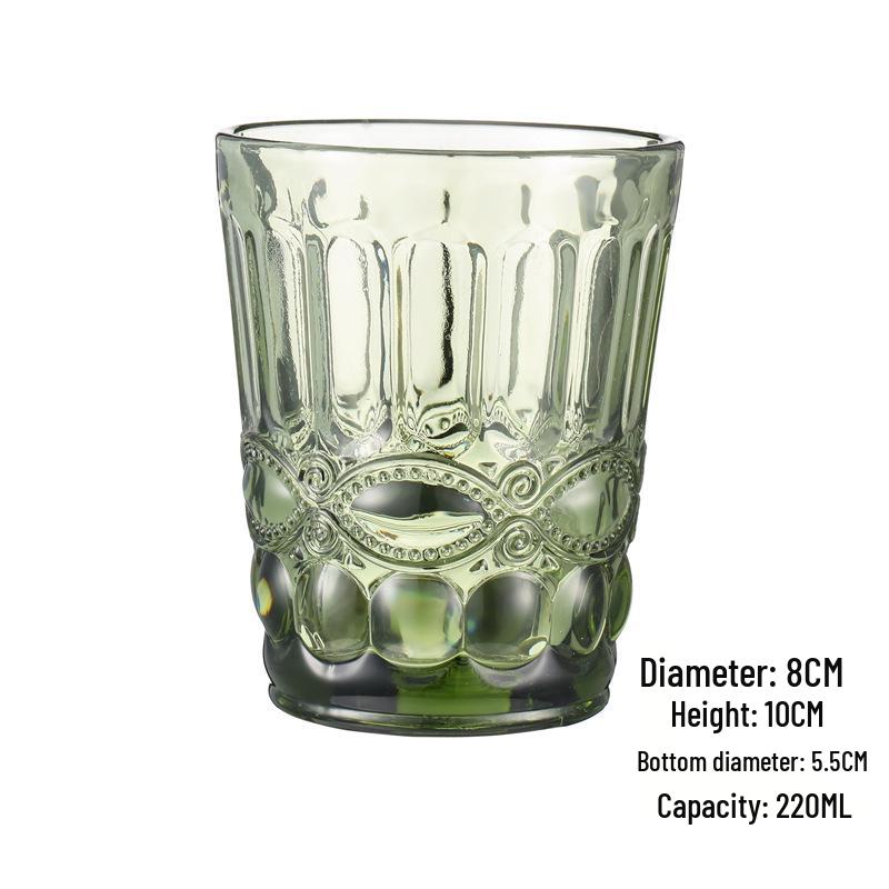 Embossed Glass Tumbler: Versatile Cup for Mouthwash, Juice, Milk, or Beer