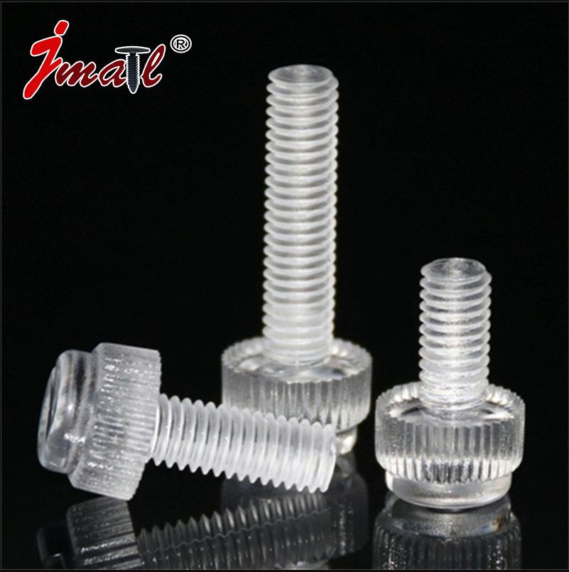 M3-M8 Hand-Tightened Transparent Acrylic Knurled Screw 