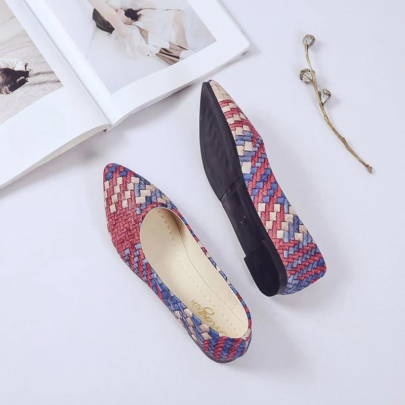 Fashion Pointed Toe Low Heel Elegant Woman Flats Slip-on Dress Popular Fashionable Promotion Casual Stylish 39 Lastest Shoes for Women
