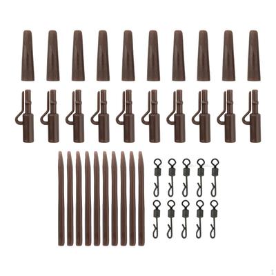 40 Carp Fishing Swivel Tail Cone Clips Kit with Assorted Box Heavy Duty Freshwater And Saltwater