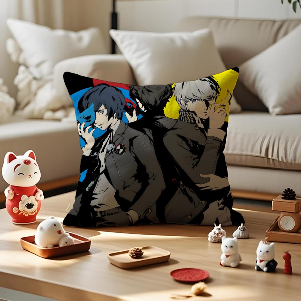 

Anime Game PPersona 5 Cushion Cover Silky Short Plush with Invisible Zipper Dustproof Sofa Pillow Cover for Home Decor 30x30cm