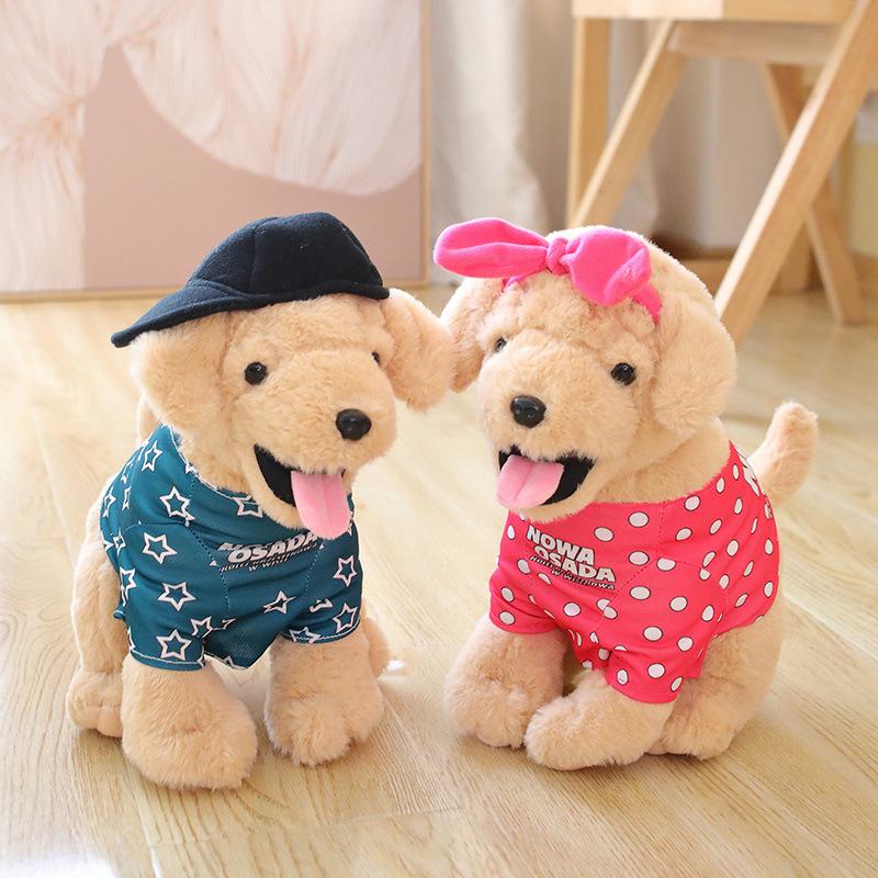 Cute Dressed Puppy Dog Doll Plush Toy Labrador Doll Children Sleeping Soothing Pillow Ragdoll