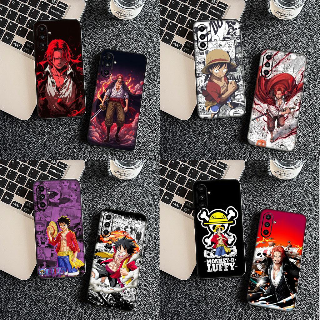 for Samsung Galaxy S25 S24 S23 Fe Ultra Plus S7 Edge A05 A06 A16 A55 A15 A35 Casing Phone Case Shanks Red Hair One Pieces Luffy
