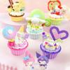 Non-Toxic Sanrio Series Kuromi Hello Kitty Building Blocks Cupcake Assembly Model Bricks Toys Cinnamoroll My Melody Desktop Ornaments
