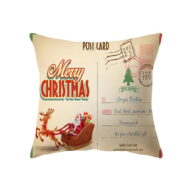 Merry Christmas Cute Santa Claus Print Pattern Cushion Cover Home Living Room Sofa Decoration Square Pillow Pillow Cover